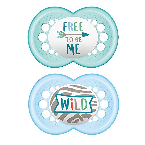 Image of MAM Original Baby Pacifier, Nipple Shape Helps Promote Healthy Oral Development, Sterilizer Case, 6-16 Months, Attitude/Boy, 2 Piece Set (Pack of 1