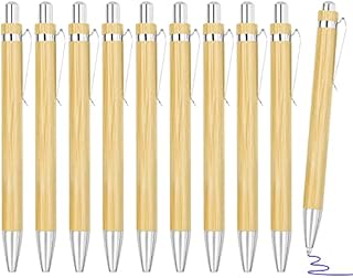 JLNGTHONG 10 Wooden Ballpoint Penwooden ballpoint pen Bamboo Ballpoint Pen Bamboo Ballpoint Pen Set Retractable Ballpoint Pen Ballpoint Pen Sets Ballpoint Pen For Writing (Blue Ink)