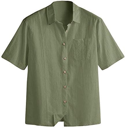 Pretifeel Mens Cuban Camp Shirts Button 
