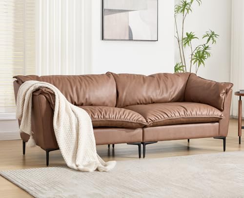 CIMOTA 80'' Faux Leather Loveseat Sofa for Living Room, Modern