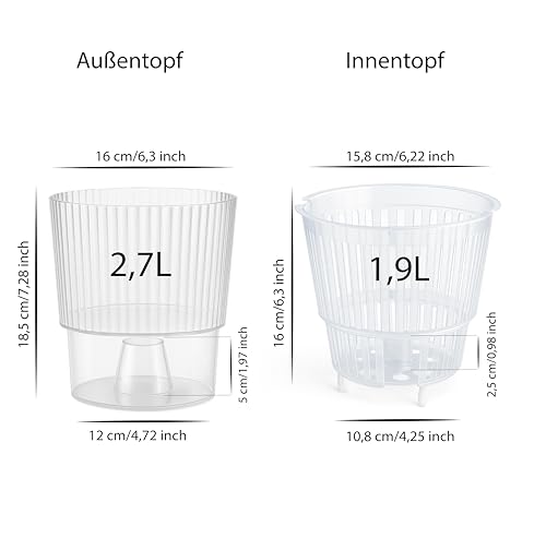 Miniatura 2 de Garten Lux Juego De 30 Macetas Transparentes Para Orquídeas, Diámetro 14 Cm, Altura 11 Cm, De Plástico Con Agujeros, Para Orquídeas Para Interiores, 1 L