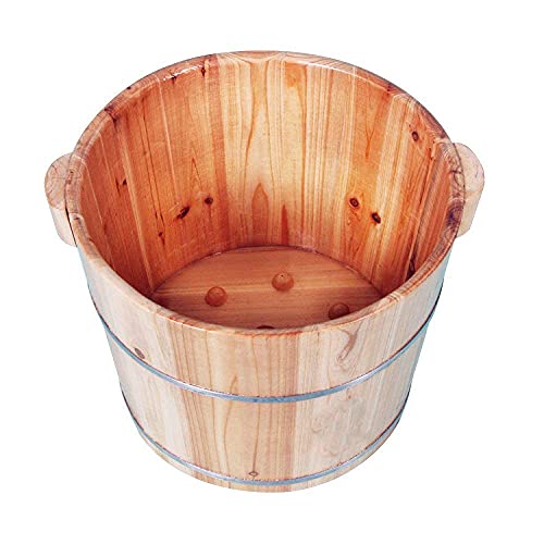 Seau de bain de pieds en bois de 30 cm avec rouleaux de massage pour le soin à la maison