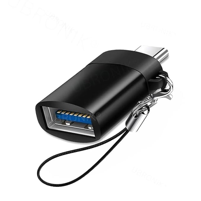 Black Durable Type C OTG Adapter 3.1 Mobile Connector with Thread Metal High-Speed, Female USB A to USB C Male OTG Adapter Converter for Laptop, Mobile & Other Compatible (C Type OTG Black)