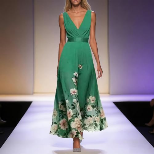 Robe de soirée longue col en V avec taille empire flatteuse - 2