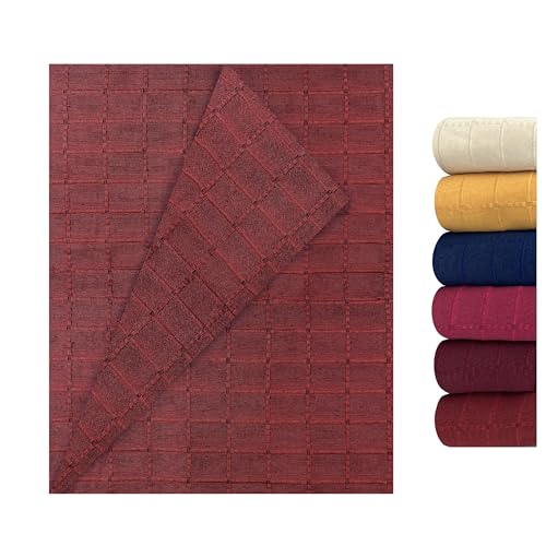 GFD - Colcha Multiusos Clásica para Sofá y Cama Algodón Poliéster, Manta Foulard Cómoda y Suave, Plaid para Cama Colores Vivos, Cubrecama, Cubre sofá (Teja, 240 x 270)