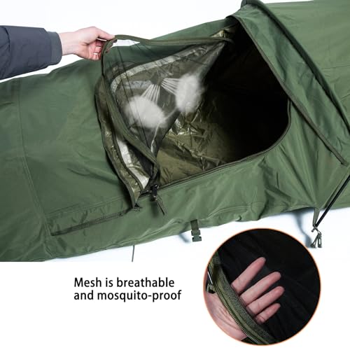Tienda de campaña militar para evitar humedad e insectos con refugio bivy impermeable y compacto 4
