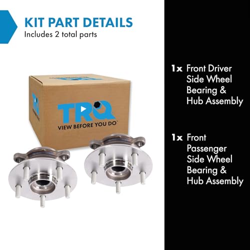 Image of TRQ Front Left and Right Wheel Bearing and Hub Assembly Set 2 Piece Compatible with 2019-2023 Toyota RAV4 Limited Hybrid XLE XSE LE