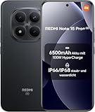 XIAOMI Redmi Note 15 Pro+ 5G Smartphone 12+512 GB– 6500-mAh-Akku, IP66/IP68 Staub- und Wasserschutz, Neue 200-MP-Kamera, 6,83" AMOLED-Display, Schwarz