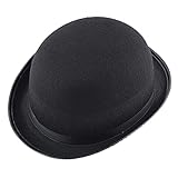 Halloween Bowler Hat Gifts - Black Top Hat,Black Felts Top Hat Gentleman'S Hat,Black Felts Hat Costume Hats Performance Props (Black-1pc)