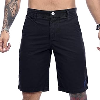 Bermuda Sarja Tradicional Masculina Preto – Icari Fashion (40)