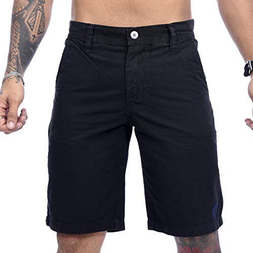 Bermuda Sarja Tradicional Masculina Preto - Icari Fashion (46)