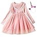 Girls Casual Dress Cartoon Cotton Kids Appliques Unicorn Dress 2-7T