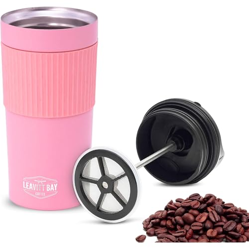 Portable French Press Travel Mug – Insulated Stainless Steel French...