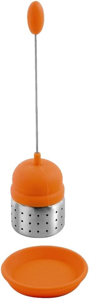 Weis Tea Infuser of Silicone/Stainless Steel in Orange, 4 x 4 x 17 cm