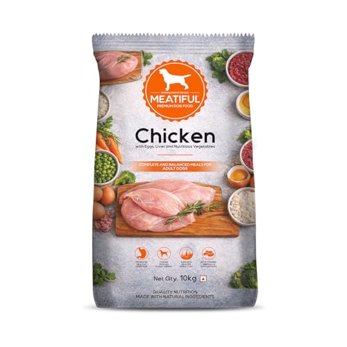 Image of Meatiful Adult Dry Dog Food 10kg | Chicken Flavour | Supports Strong Bones & Teeth | Boost Immune System | Healthy Skin & Coat
