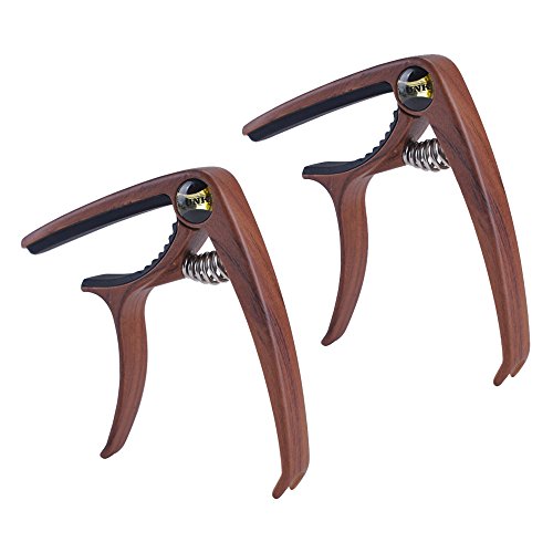 Nuzamas Lot de 2 guitare Capotastos, pont Extracteur de goujons, EN Alliage de zinc Capo, pour guitare acoustique et électrique, ukulélé – Une seule main Trigger Style - Les Beatles, Paul McCartney, John Lennon, RIngo Starr, George Harrison Nuzamas Lot de 2 guitare Capotastos, pont Extracteur de goujons, EN Alliage de zinc Capo, pour guitare acoustique et électrique, ukulélé – Une seule main Trigger Style