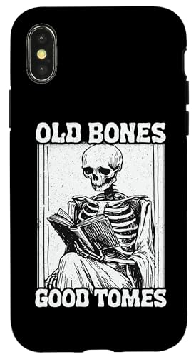 Old Bones Good Tomes Book Lover Bookworm �X�P���g���u�b�N �X�}�z�P�[�X iPhone X/XS �p