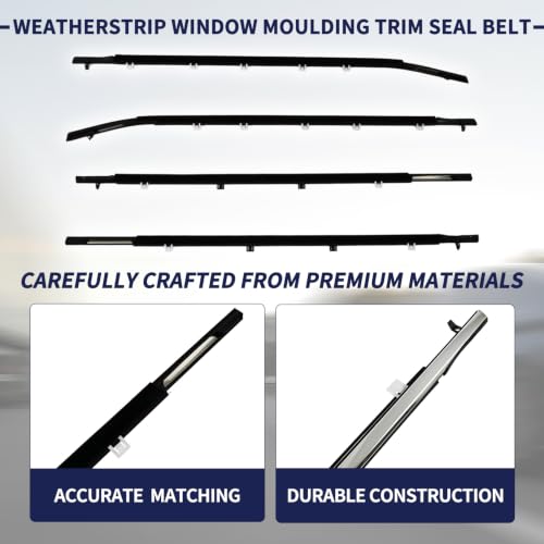 Magimaker 4 Pcs Weatherstrip Window Moulding Trim Seal Belt Fit for Honda Odyssey 2011-2017 Replace# 72410-TK8-A11 / 72450-TK8-A11 / 72910-TK8-A01 / 72950-TK8-A01 by Magimaker - Used condition - Image 6
