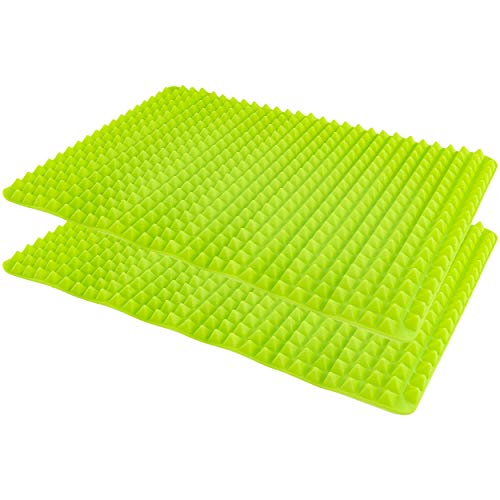 Southern Homewares Healthy Homewares Raised Silicone Baking Sheet Non-Stick Cooking Mat Oven Tray Liner Green Set of 2