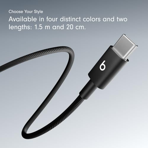 Beats USB-C to USB-C Woven Cable Fast Charging Durable/Tangle-Free Compatible Charger for Apple & Android Devices (1.5 m, 5 ft) - Bolt Black - image 7