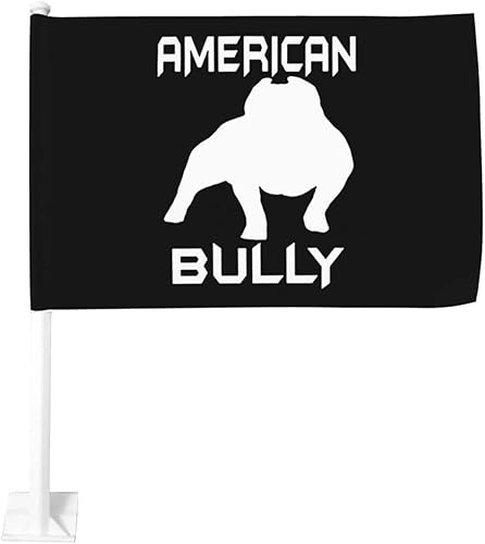 Pancartas de auto de American Bully con clip para ventana, bandera de coche de doble cara para decoración al aire libre, 12 x 18 pulgadas