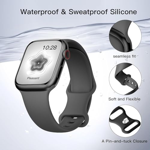 Image of Apple Watch Band for iWatch Series 11 10 9 8 7 6 5 4 3 SE Ultra | Sport Silicone Band Compatible with Apple Watch Bands 40mm 38mm 41mm 42mm 44mm 45mm 46mm 49mm Women Men, Waterproof Strap