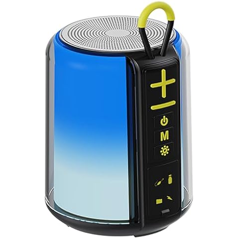 CofunKool Portable Bluetooth Speaker with AUX Input, 8W Loud Stereo Sound, RGB Light, TF-Card/USB Flash Drive Input, Wireless BT 5.3 Dual Stereo Pairing, for Home Outdoor Travel Cover