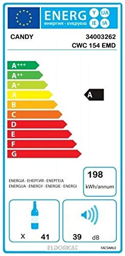 Candy CWC 154 EMD - Cantinetta vini, 41 Bottiglie, Classe A