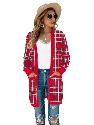 Image of TASAMO Cardigan Sweaters for Women Long Sleeve Open Front Casual Knit Fall Coat Oversized Soft Outwear with Pockets