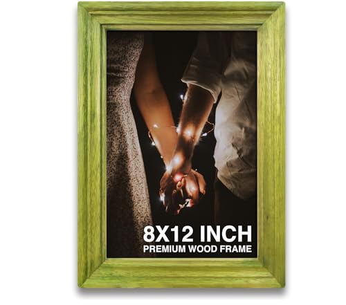 Image of Photo Frame 8x12 inch | Wooden Photo Frame | mini Frame | Green Wooden Frame for Wall | Adds Charm to Any Room (8x12 inch, Green)
