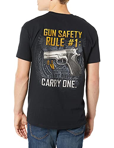 Buck Wear Men's Gun Safety Rule T-Shirt, Black, 2X