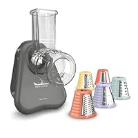 Moulinex Fresh Express, Découpe-légumes électrique, Service direct, Émincer-Trancher-Râper-Couper en forme ondulée, Gris, DK855HE0