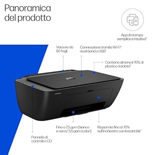 HP DeskJet 2920 89F97B, Stampante Multifunzione a Getto d'Inchiostro A4 a Colori, Fronte e Retro Manuale, 7,5 ppm, Wi-Fi, app, 3 Mesi di Inchiostro Instant Ink Inclusi, Nera