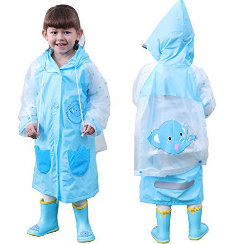 Chubasquero para Niños, Poncho de Lluvia Chubasquero de Estilo Animal de Dibujos Animados Lindo para Niños Niñas Ciclismo, Camping, Trekking, Correr, Montañismo