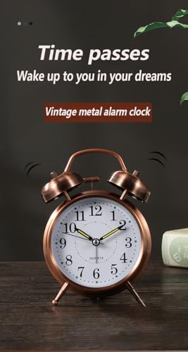 Reloj analógico vintage de 10,16 cm con esfera retroiluminada de metal 6
