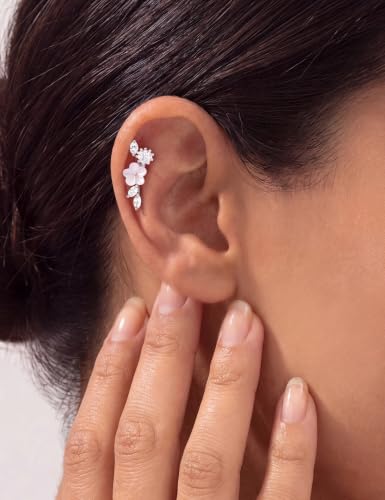 925 Sterling Silver Cartilage Earrings for Women Helix Piercing Jewelry — view 3