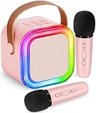 Mini Karaoke Machine for Kids,Girl Toys,Karaoke Microphone Wireless for Kids,Gifts for 4,5,6,7,8,9,10 Year Old Girl Toys (Pink)