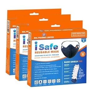 Lifezen Isafe 100% Cotton 7 Layers Face Mask With Anti-Dust, Washable, Breathable, And Reusable Mask For Men & Women, Grey