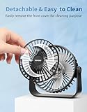 TriPole USB Desk Fan, 3 Speeds Adjustable Strong Wind Table Fan, 360° Head Rotatable 1.5 m Cable Personal Desktop Fans, 4.5 Inches Portable Mini Fan for Table Home Bedroom Office Indoor Outdoor, Black - Image 5
