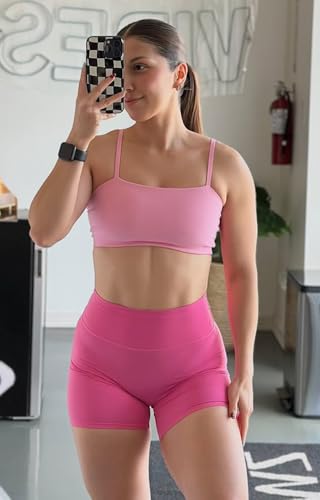 Image of Aoxjox Trinity Workout Biker Shorts for Women Tummy Control High Waisted Exercise Athletic Gym Running Yoga Shorts 6 inch