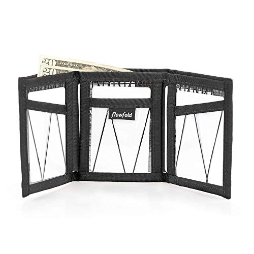 Flowfold Traveler Trifold Wallet Durable Slim Wallet Front Pocket Lightweight Minimalist Wallet, Trifold Wallet Made in USA (Black)2