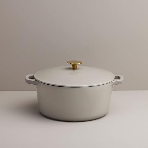 Vista 67 de Milo by Kana 3.5-quart Enameled Cast Iron Dutch Oven with Lid Premium Casserole Cooking Pot Enamel Coating Inside and Out Oven Safe and White
