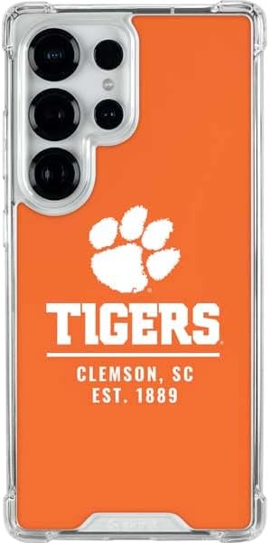 Skinit Clear Phone Case Compatible with Galaxy S25 Ultra - Officially Licensed Clemson University Orange Jersey Design
