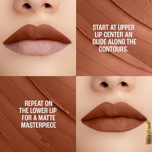 Image of Lakme Powerplay Priming Matte Lipstick, Smooth Matte Finish, Lightweight Lipstick, Smudgeproof, Lasts 16hrs, Hydrates Lips, Rustic Brown, 3.6g (Pack of 2)