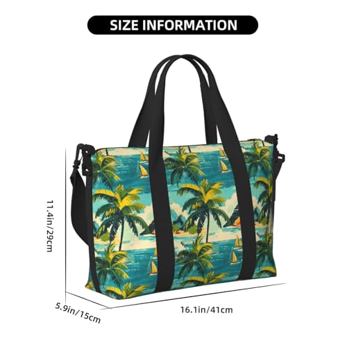 Hawaii Summer Style Print Travel Duffle Bags for Women, Personal Item Overnight Weekender Sport Carry On Gym Bag for Men Women2