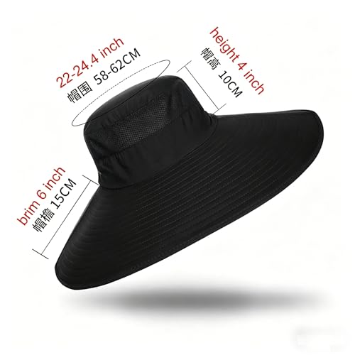 Image of HUAMULAN Wide Brim Sun Hats Men and Women Bucket Safari Fishing Hat for Hiking Garden Lawn Work Camping Outdoor