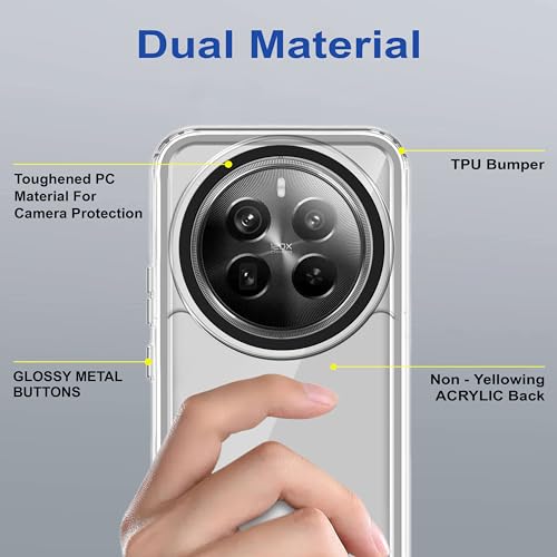 Image of amazon basics Back Case Cover for Realme 12 Pro Plus 5G (Polycarbonate, Thermoplastic Polyurethane Transparent)