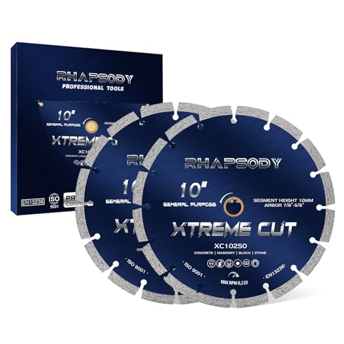 Image of RHAPSODY 10 Inch Diamond Saw Blade 2Pcs, Segmented General Purpose Blade