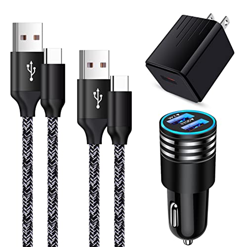 Fast Charger Type C Charger Block Wall Plug USB C Car Charger Fast Charging C Charger Cable Cord for Samsung Galaxy S21 S20 Ultra Plus A10e A21 A31 A32 A42 A50 A51,Google Pixel 6 Pro 6 5,Moto G8 G7