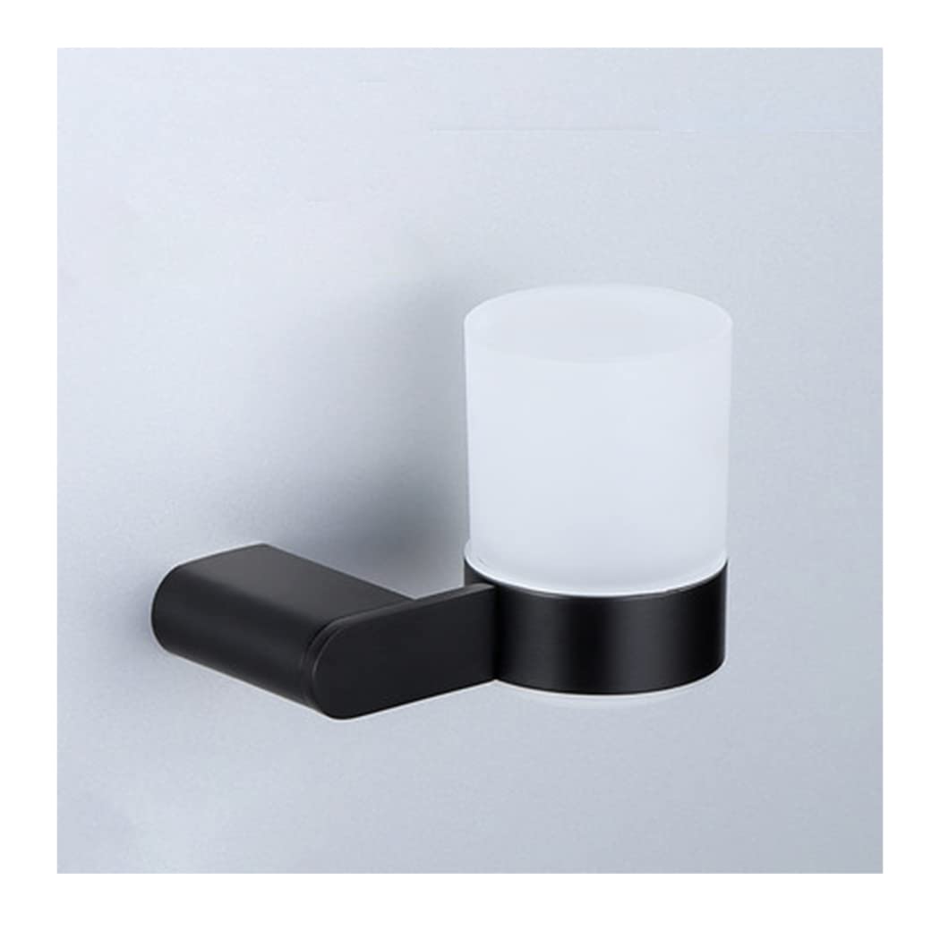 WRIST Zahnbürstenhalter, Schwarzer Zahnbürstenbecherhalter, An Der Wand Befestigter Zahnbürstenbecherhalter Aus Edelstahl, Milchglas, Einfache Installation Für Das Badezimmer
